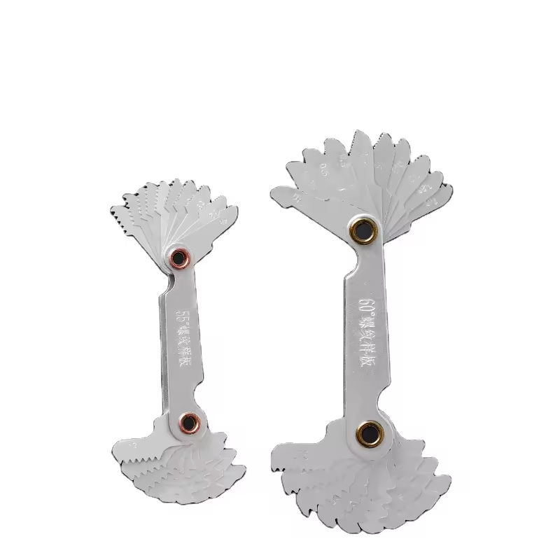 Medidor de paso de rosca de acero inoxidable, 55/60 grados, calibre de tapón de rosca de pulgada métrica, medidor de paso de tornillo de diente de engranaje
