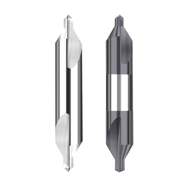 Taladro central de 60 grados de acero de carburo de tungsteno HRC58, taladro de punto fijo de doble cabezal endurecido de acero inoxidable, aluminio