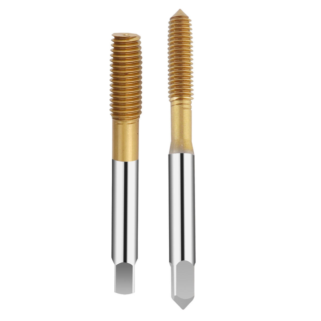 Grifos de roscado de acero recubierto de titanio HSS M35 de alta calidad, grifo de flauta recta para grifo de tornillo de máquina de acero inoxidable