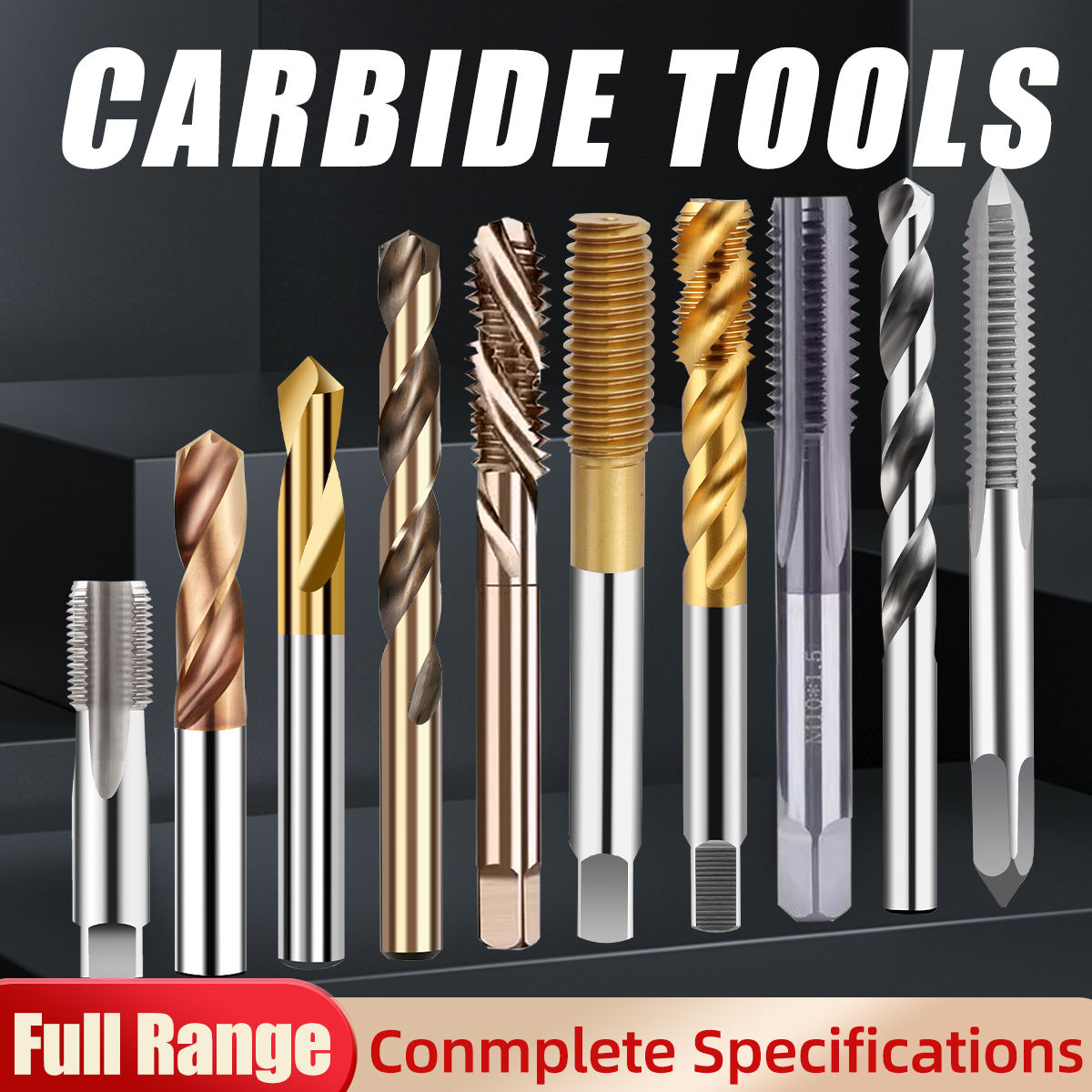 Fresa de extremo de herramientas de carburo duro de proceso Cnc, fresa de extremo de procesamiento de grifo de acero de tungsteno